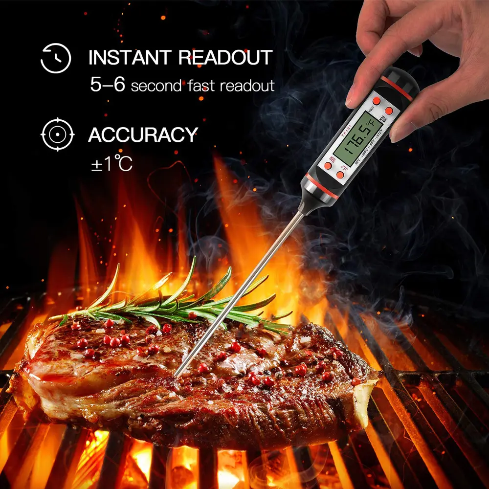 Food Thermometer Oil Thermometer Kitchen Grill Bak...