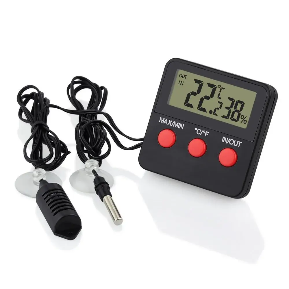 Digital Thermohygrometer Lcd Display Outdoor Incub...
