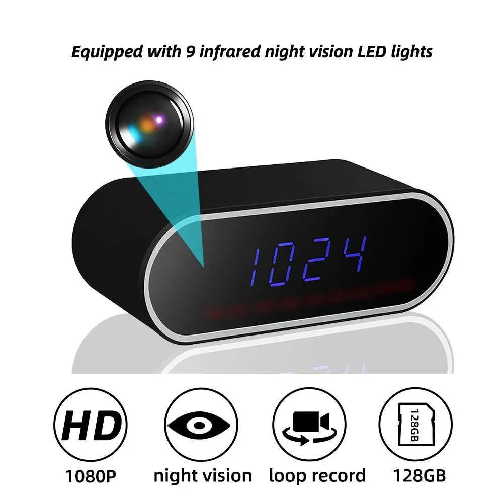 Camera Wireless Network Mini Clock 1080p Wifi Infrared Night Vision High-Definition Home Protection Security Video Camera