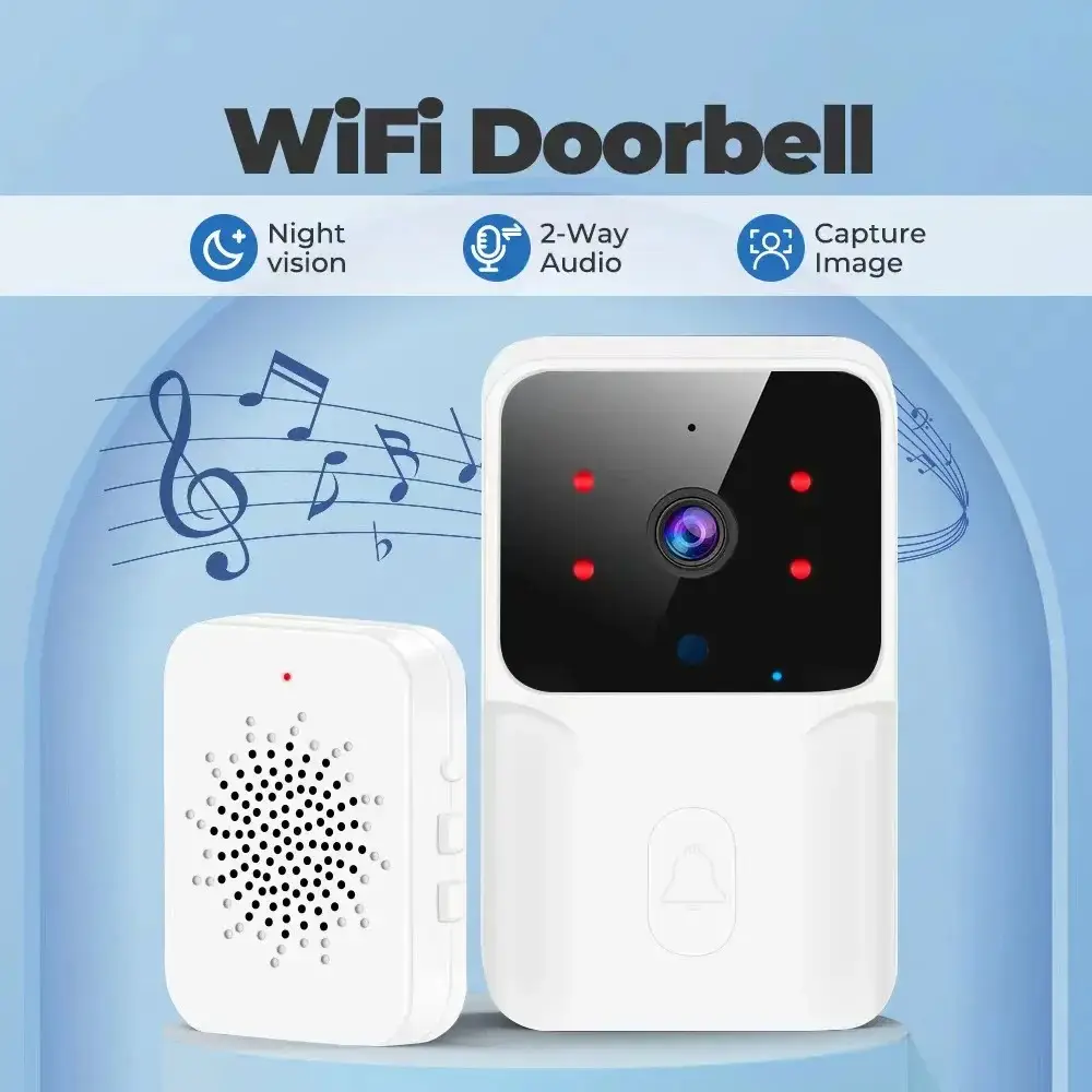 WiFi Doorbell Home Tuya WiFi Wireless Doorbell DC AC Battery Powered Camera Bell Bundle Video Doorbell Camera