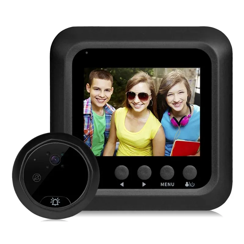 Video Peeping Doorbell Camera 2.4 Inch 145 Degree Super Wide Wide Angle Doorbell Visual Doorbell Intelligent Home Outdoor Camera