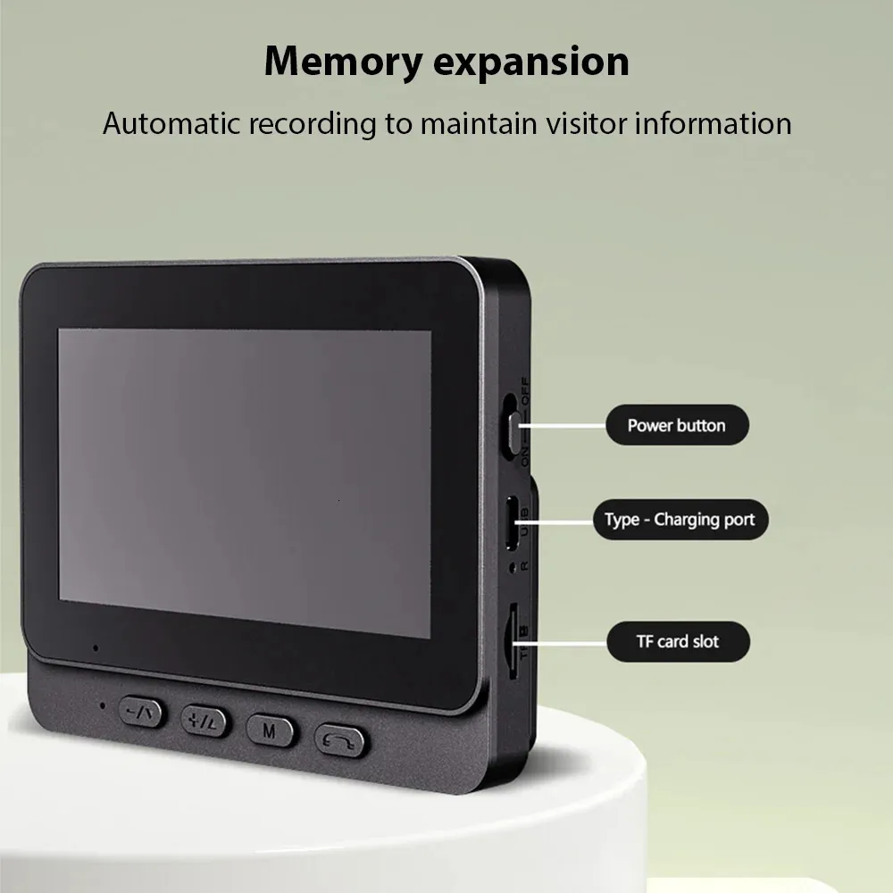 2.4G wireless visual intercom doorbell 4.3-inch IPS screen BT interconnection video monitoring intelligent doorbell TwoWay intercom