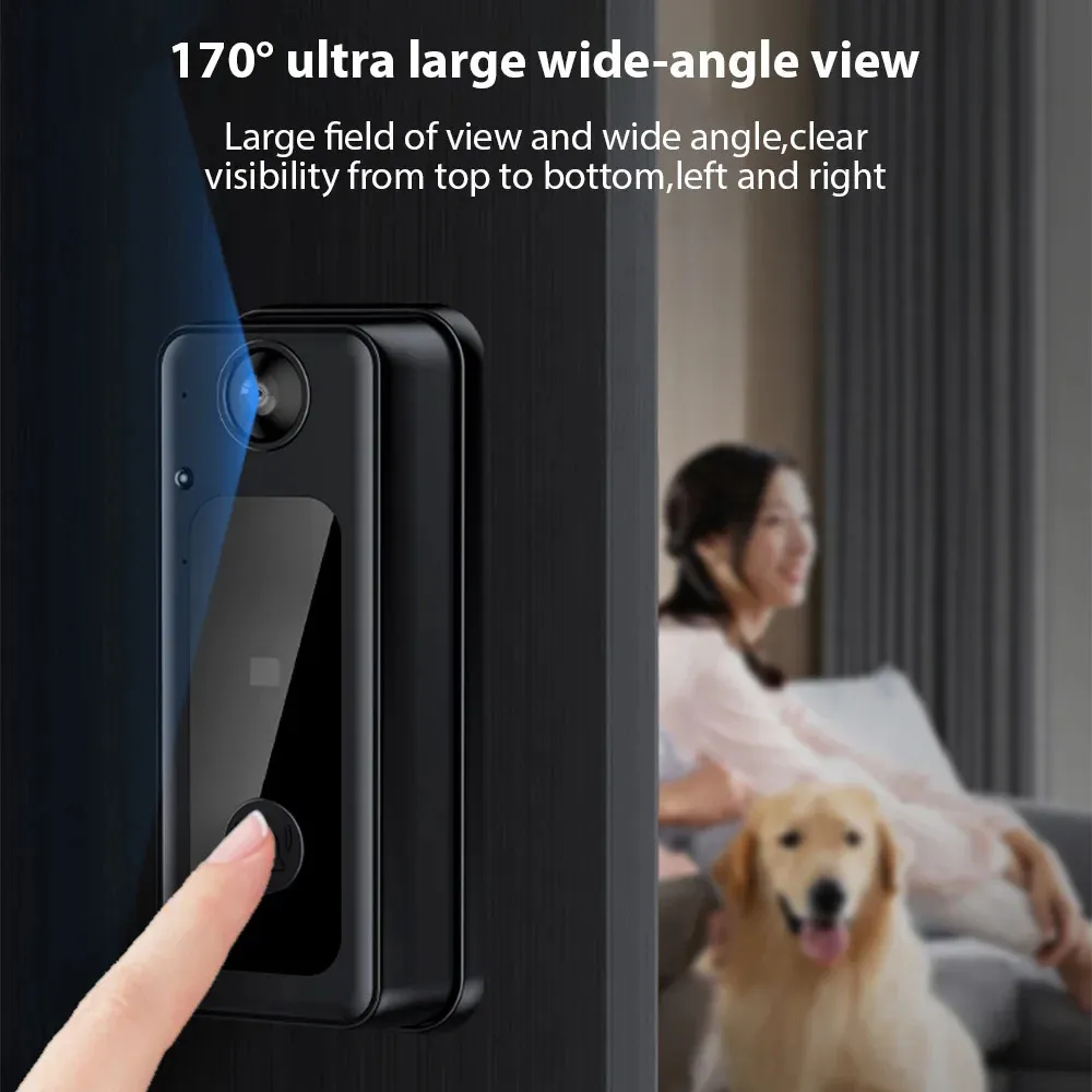 2.4G wireless visual intercom doorbell 4.3-inch IPS screen BT interconnection video monitoring intelligent doorbell TwoWay intercom