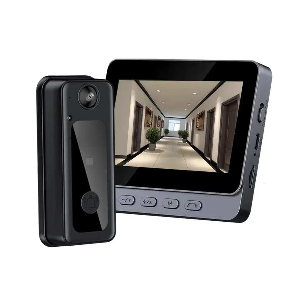2.4G wireless visual intercom doorbell 4.3-inch IPS screen BT interconnection video monitoring intelligent doorbell TwoWay intercom