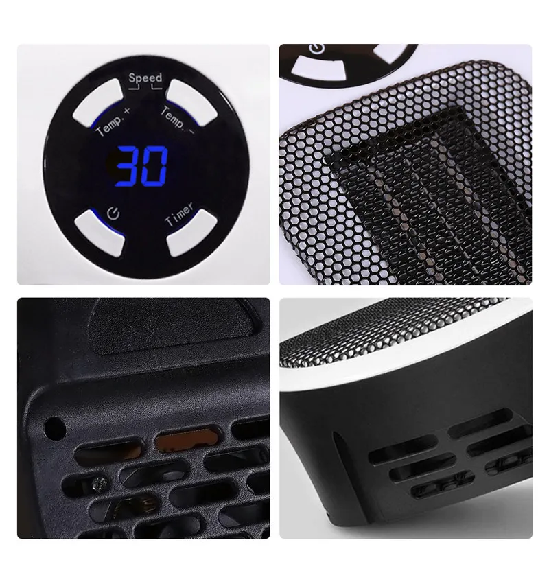 Mini Indoor Space Heater Ceramic PTC Heating Fan for Winter Fast Warming Remote Control Low Energy Consumption