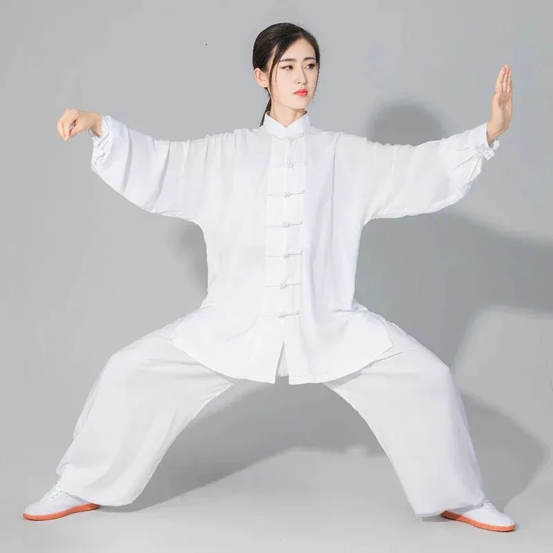 Womens Soft Cotton Tai Chi Set Kung Fu Martial Arts Uniform Wing Chun Jacket Pants