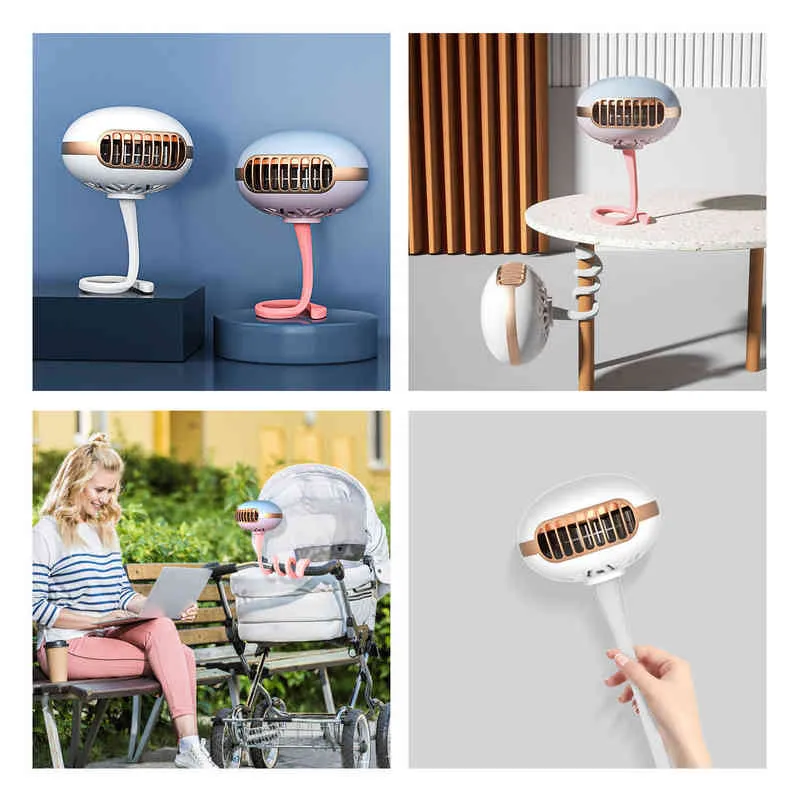 Bladeless Turbo Fan with Clip USB Rechargeable Stroller Fan, Type-C, 1800mAh Battery
