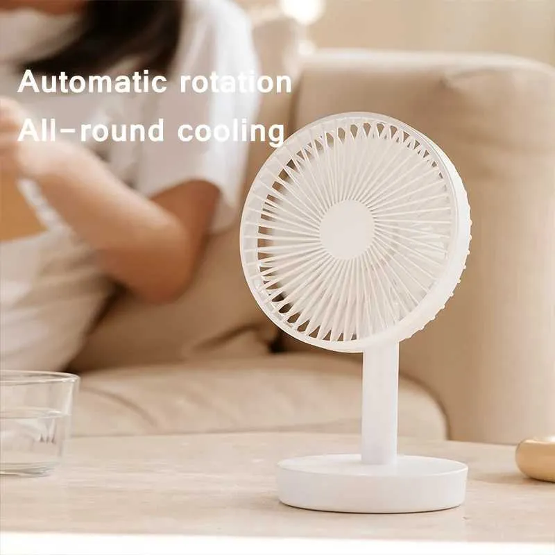 Rechargeable Desktop Fan 3-Speed Portable Silent Fan with Auto-Rotation for Office/Home