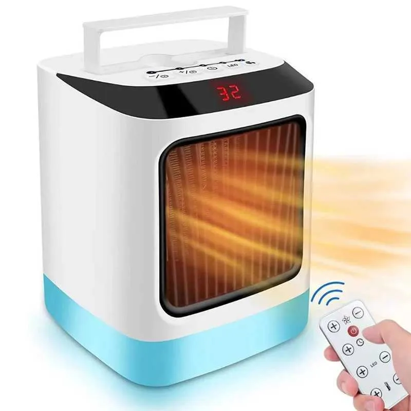 110V European Standard Household Small Heater Portable Desktop Heater Ceramic Heating Hot Air Blower Winter Warmer Machine