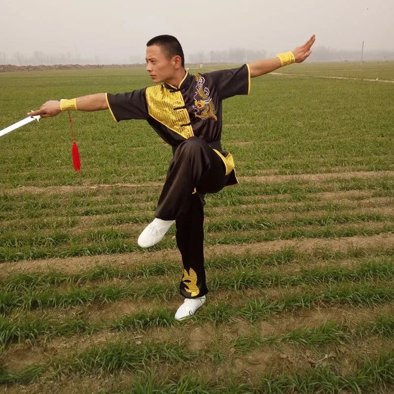 Men Wushu Clothing Sets Sanda Martial Arts Tai Chi ShirtPants Fighting Training Suit Taiji Kung Fu Uniform Taekwondo