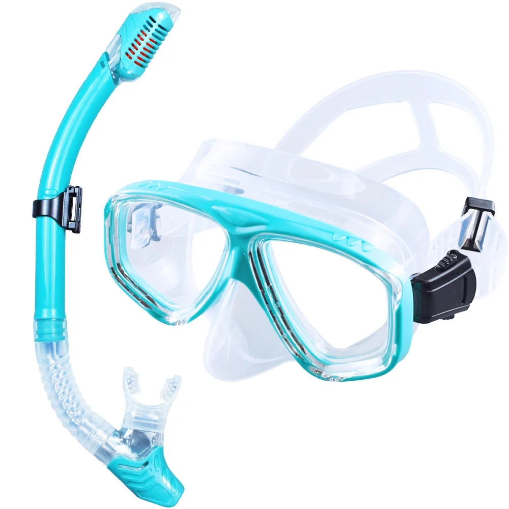 Dry Snorkel Set Professional Scuba Mask Anti-Leak Wide-View Tempered Glass