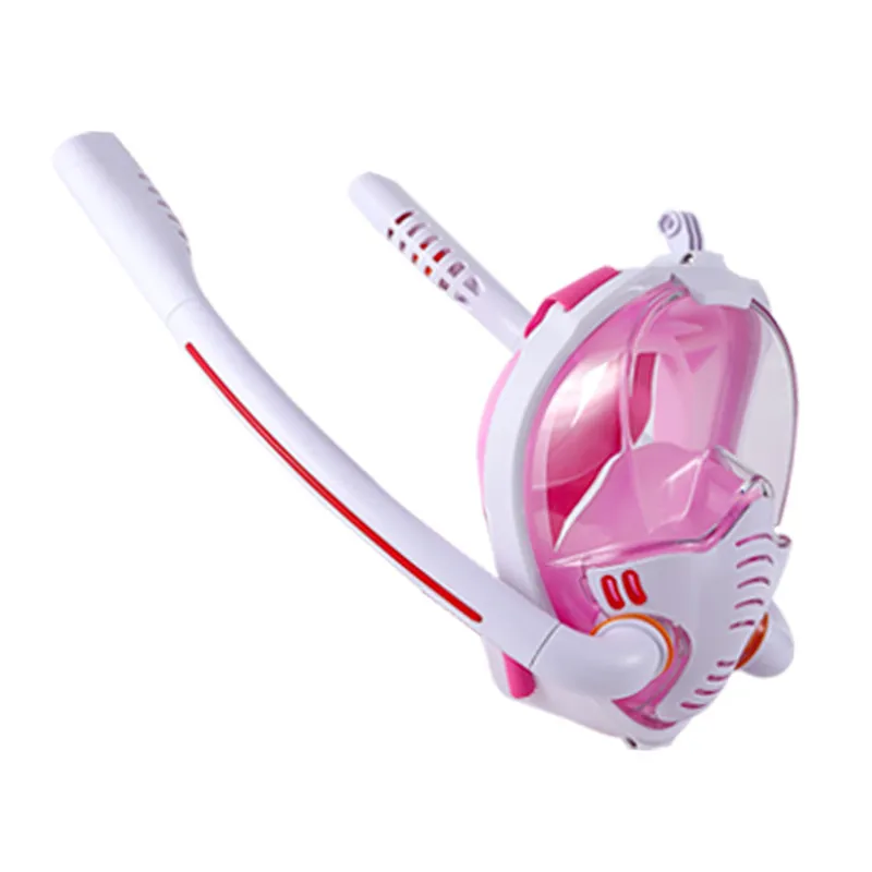 Full-Face Dry Snorkeling Mask with Dual Respirator Underwater Diving Set for Adults