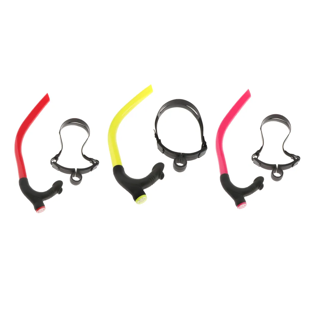 Lap Swimming Wet Snorkel with Comfortable Mouthpiece and Adjustable Head Strap