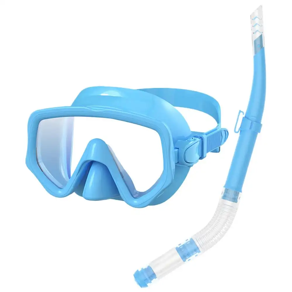 Panoramic View Scuba Mask with Nose Tube Silicone Underwater Face Cover Anti-Fog
