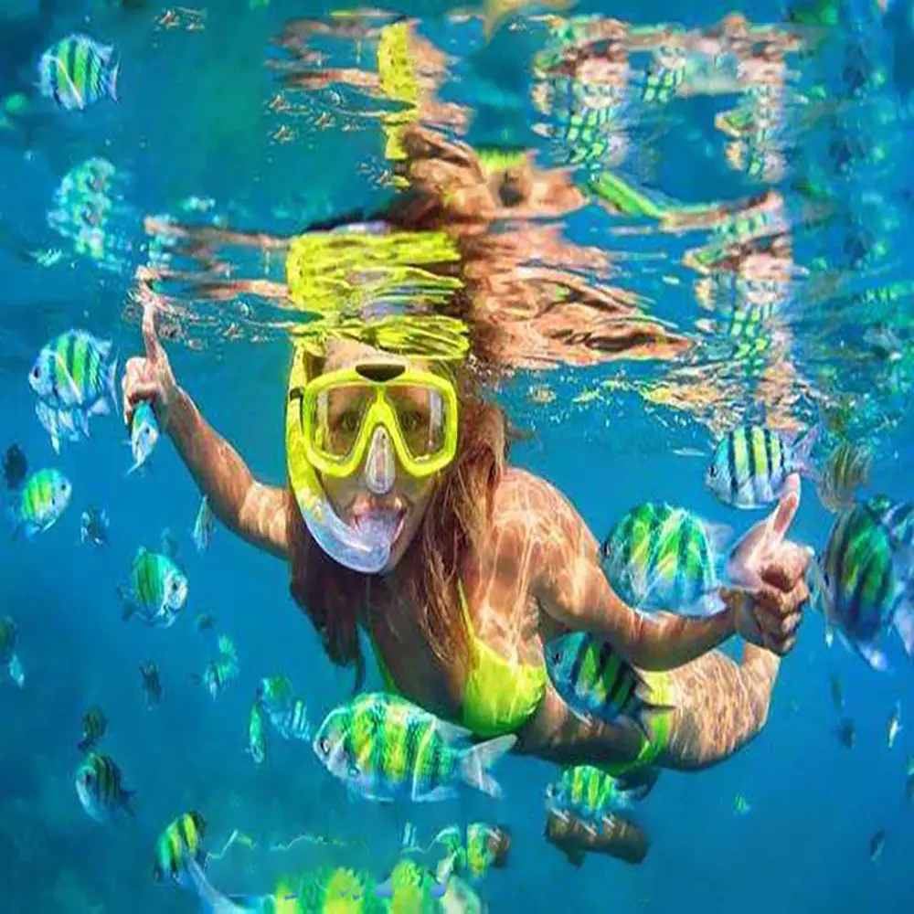 Big-Frame Swimming Goggles with Suction Cup and Call Tube for Adults and Children