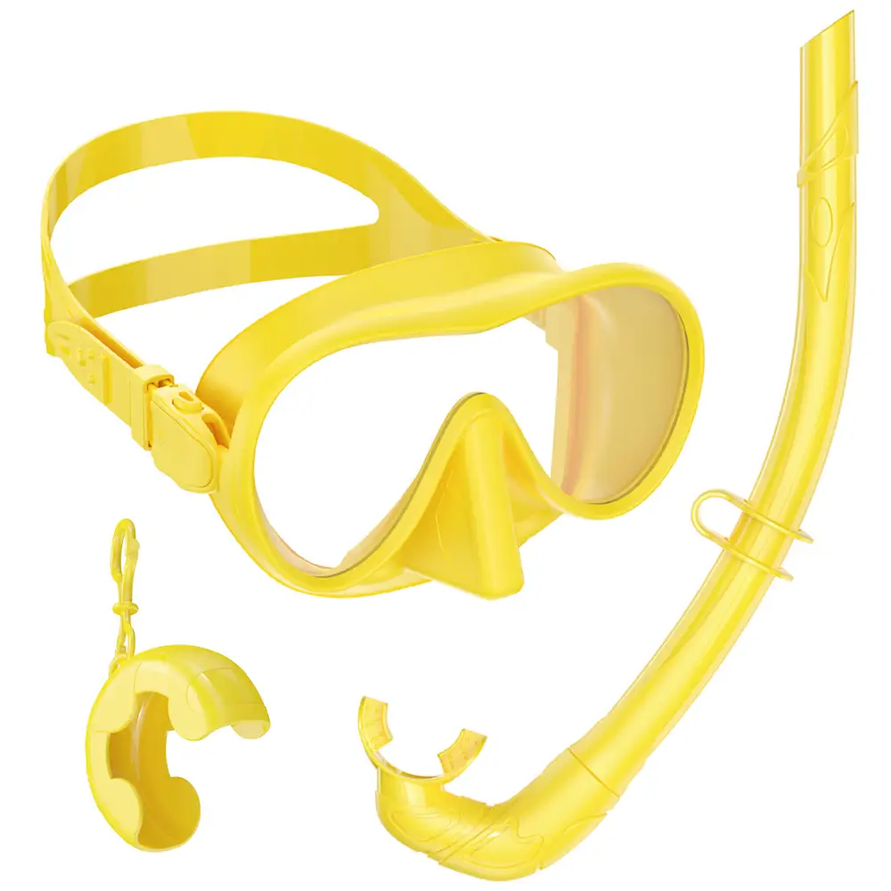 HD Panoramic Frameless Snorkeling Mask Set with Po...