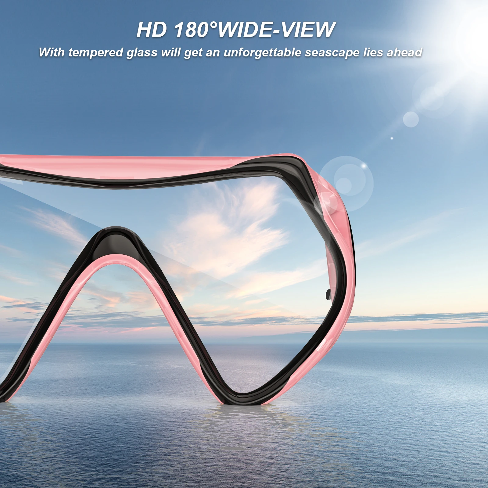 Kid’s Snorkeling Mask Set with Nose Cover Anti-Fog Swim Goggles Big Frame