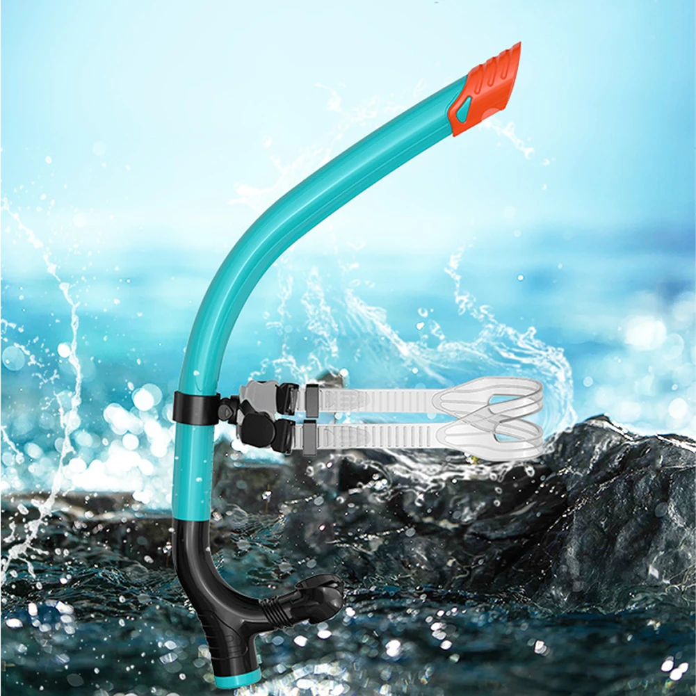 Semi-Dry Snorkel with Dry Top One-Way Purge Valve Silicone Mouthpiece for Adults