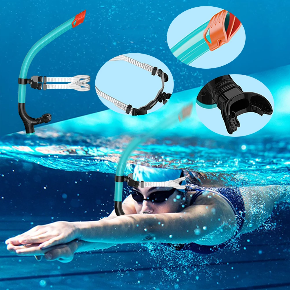 Semi-Dry Snorkel with Dry Top One-Way Purge Valve Silicone Mouthpiece for Adults