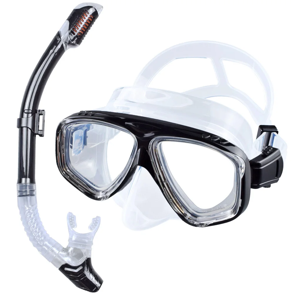 Dry Snorkel Set Professional Scuba Mask Anti-Leak ...