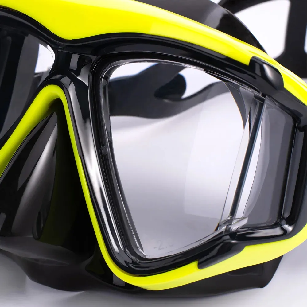 Optical Myopia Snorkel Set Panoramic Wide-View Nearsighted Diving Mask for Adults and Youth