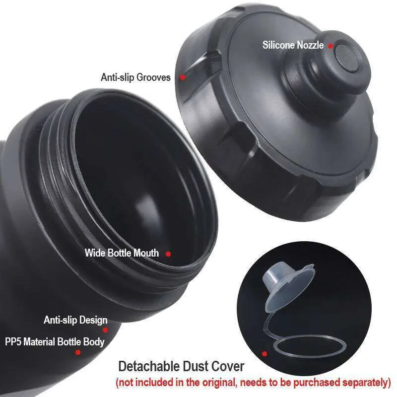 610ML Cycling Bike Water Bicycle Portable Kettle with Cover Matte Plastic Sports Bottle Outdoor Supplies