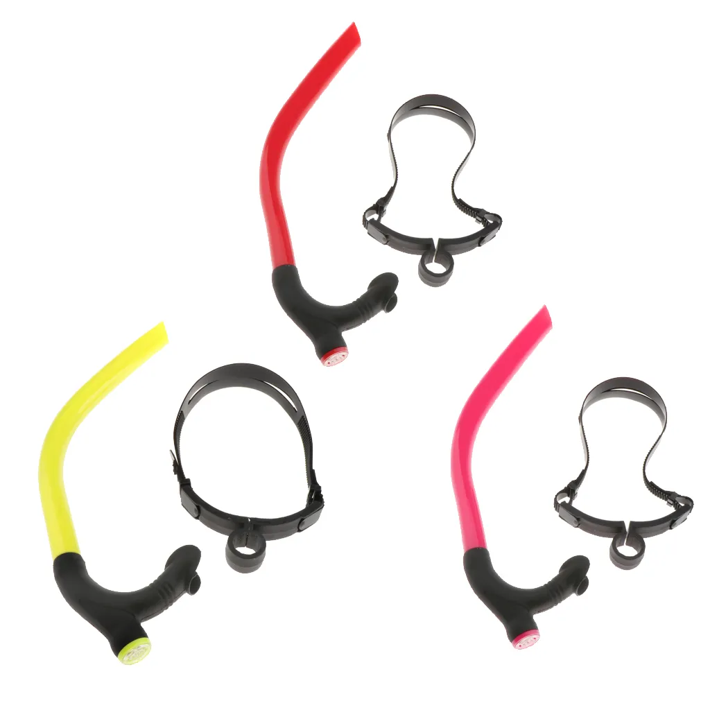 Lap Swimming Wet Snorkel with Comfortable Mouthpiece and Adjustable Head Strap