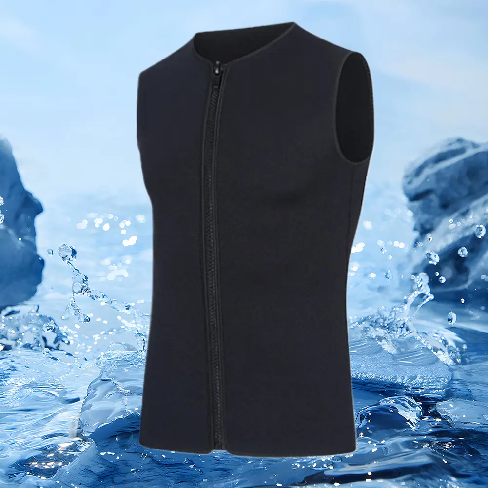 Men Wetsuit Top Neoprene Wetsuit Vest Elastic Swim Vest Sleeveless Top for Surfing Snorkeling