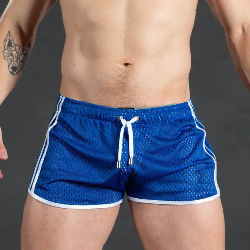 New Gym Mens Sport Running Shorts Quick Dry grid Workout Short Pants GYM Wear Men