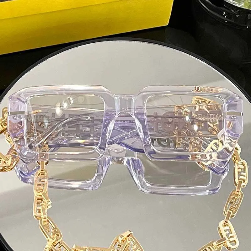 Mens Sunglasses Full Frame Fashion Design Sunglasses For Women Vintage Popula Style Mixed Color Protective Outdoor Eyewear With Chain