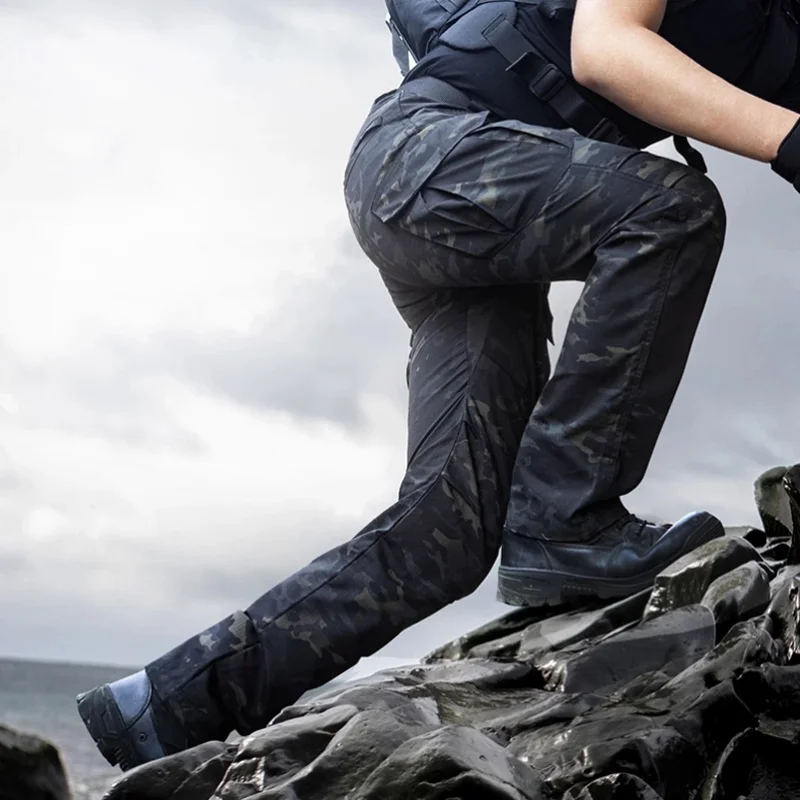 Men’s Tactical Cargo Pants Military Outdoor Sports Camping Hiking Multi-Pocket Trousers