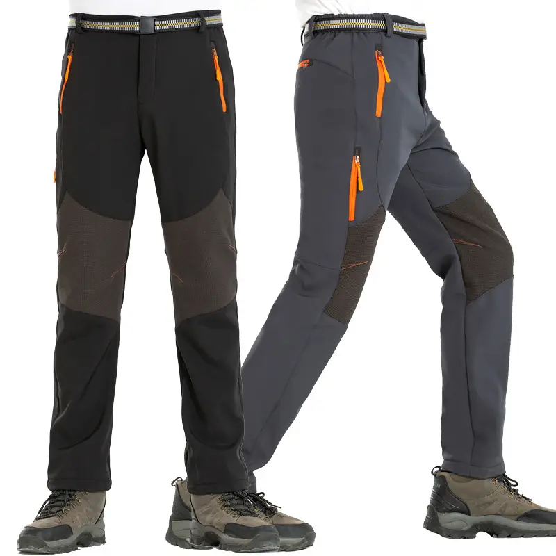 Men Winter Hiking Pants Waterproof Outdoor Thermal Fleece Skiing Softshell Trousers