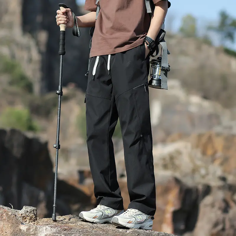 Men's Outdoor Cargo Pants Multi-Pocket Loose Overalls Plus Size Fishing Hiking Casual Trousers