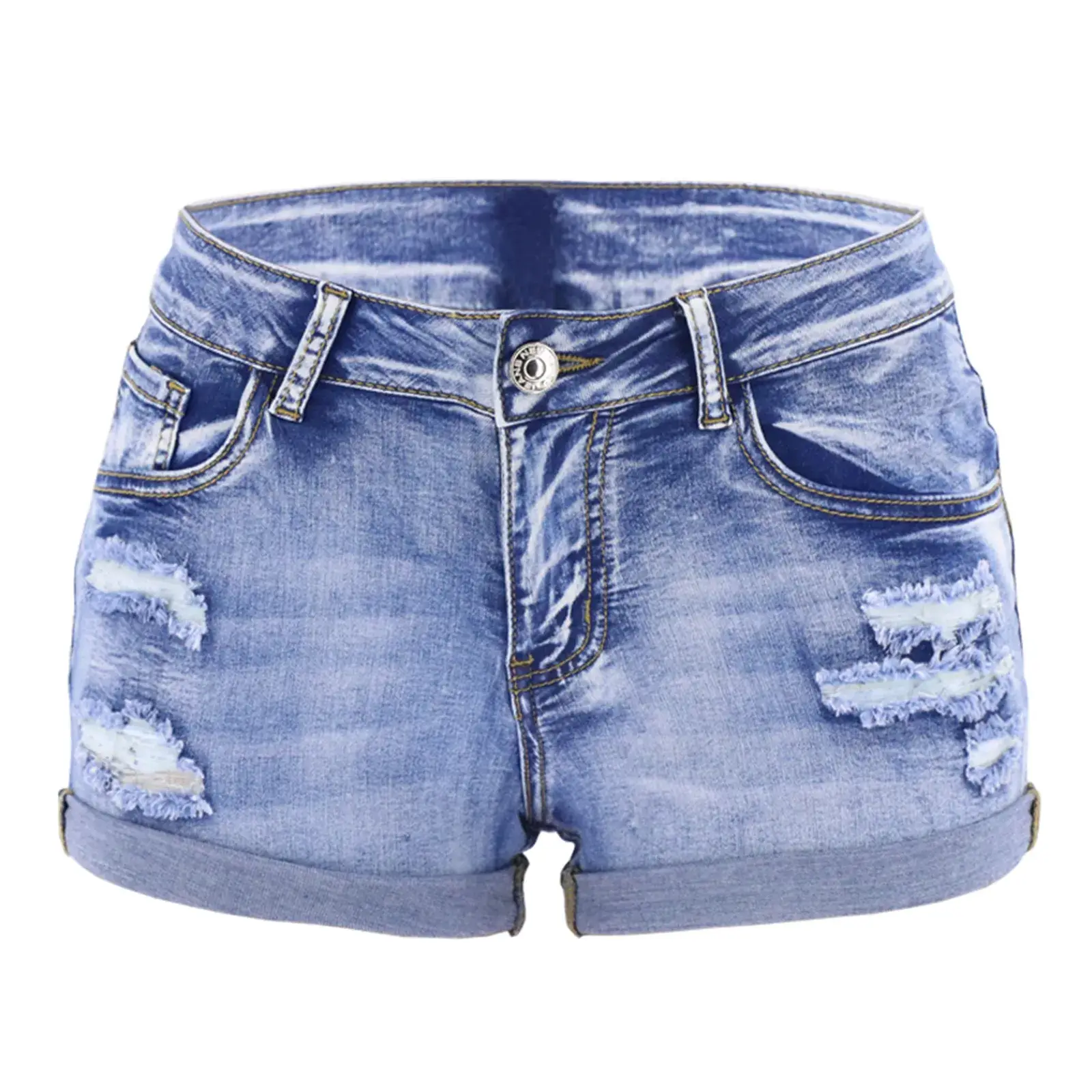Women's Split Denim Shorts Summer Beach Wild Fashi...