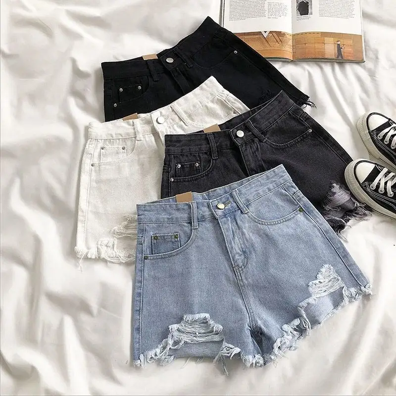 Denim Shorts Women Summer Fashion Casual High Wais...