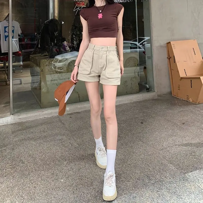 Loose Shorts Denim Trousers Women Summer Fashion High Waist Work Wear Denim Shorts