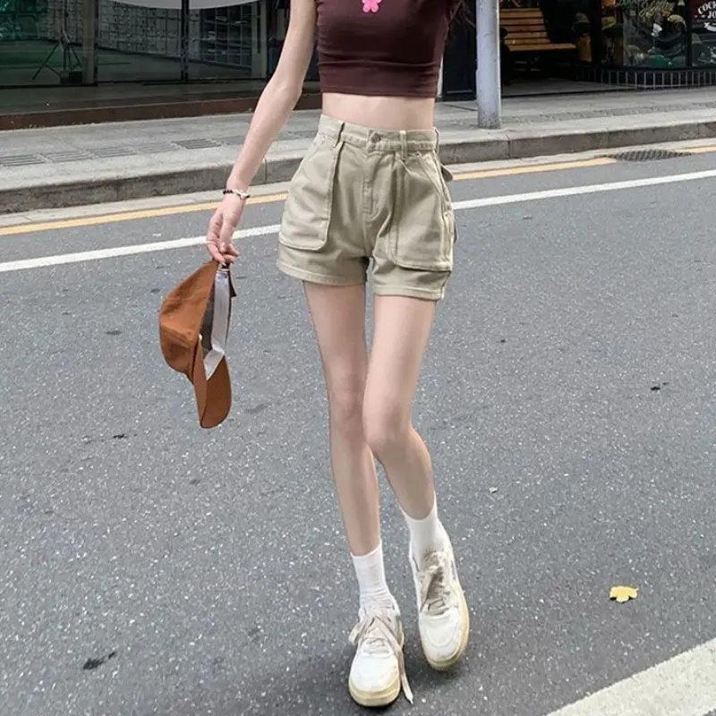 Loose Shorts Denim Trousers Women Summer Fashion High Waist Work Wear Denim Shorts