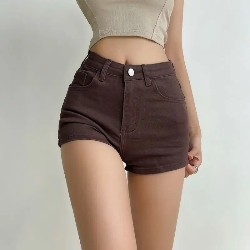 Summer Tight Stretch Shorts For Women Jeans High Waist Denim Shorts