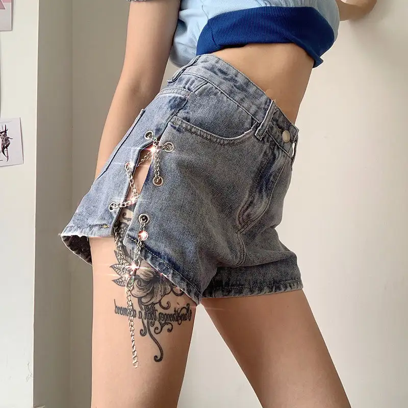 Women's Shorts Sexy Mini Shorts Jeans Denim Motorcycle Wear Design