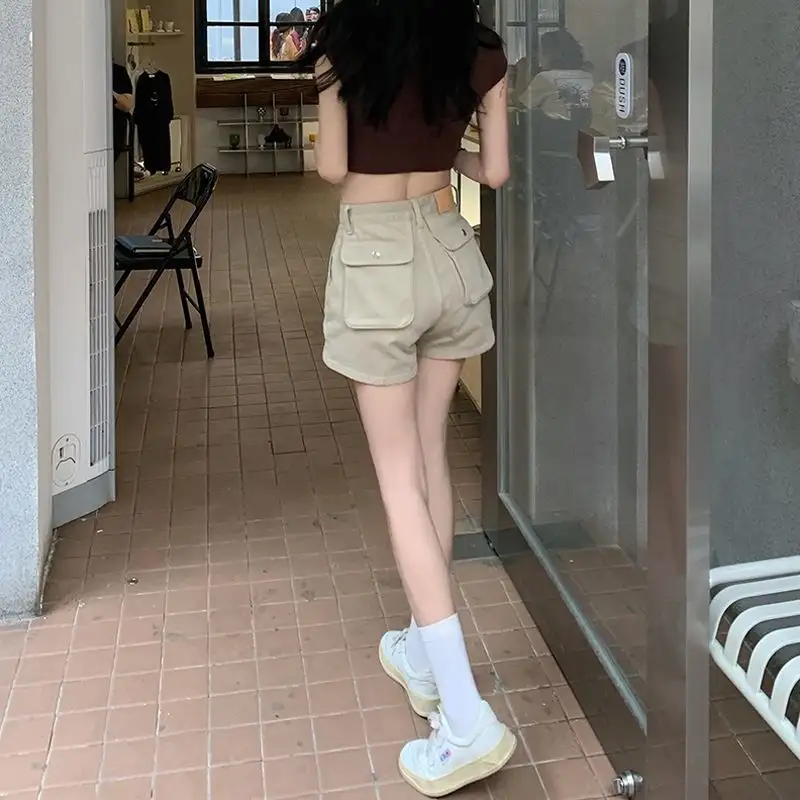 Loose Shorts Denim Trousers Women Summer Fashion High Waist Work Wear Denim Shorts