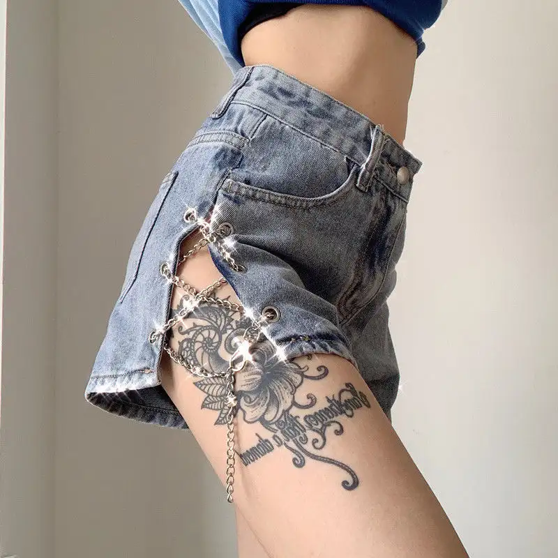 Women's Shorts Sexy Mini Shorts Jeans Denim Motorcycle Wear Design