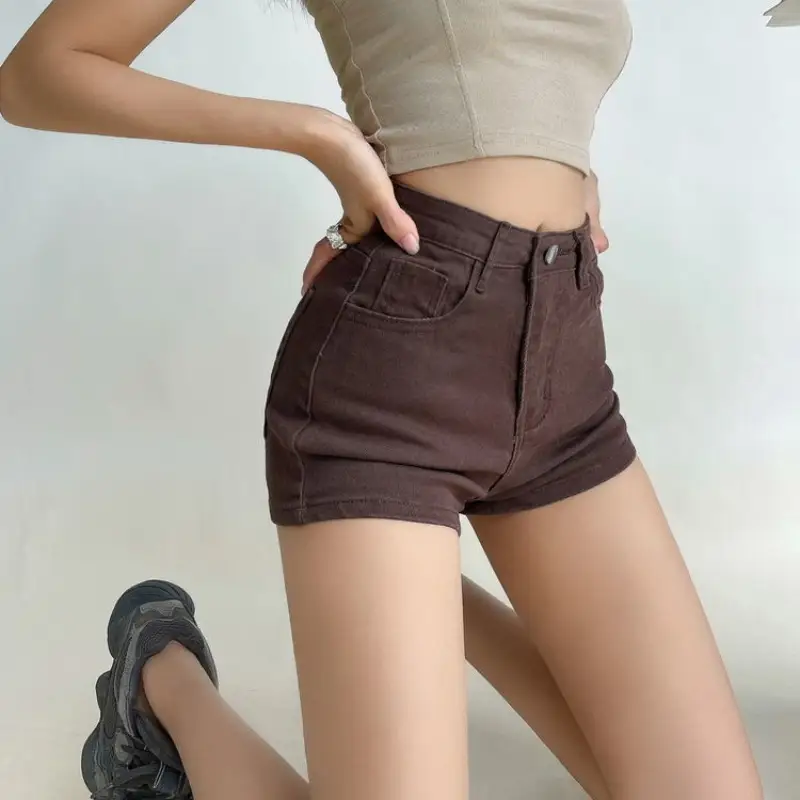 Summer Tight Stretch Shorts For Women Jeans High W...