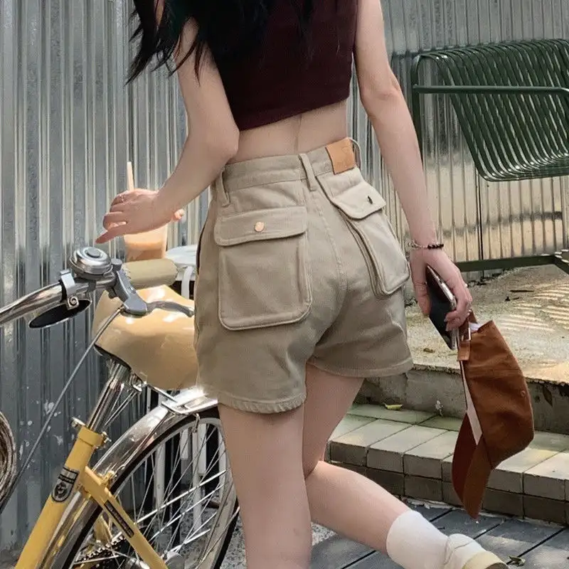 Loose Shorts Denim Trousers Women Summer Fashion High Waist Work Wear Denim Shorts