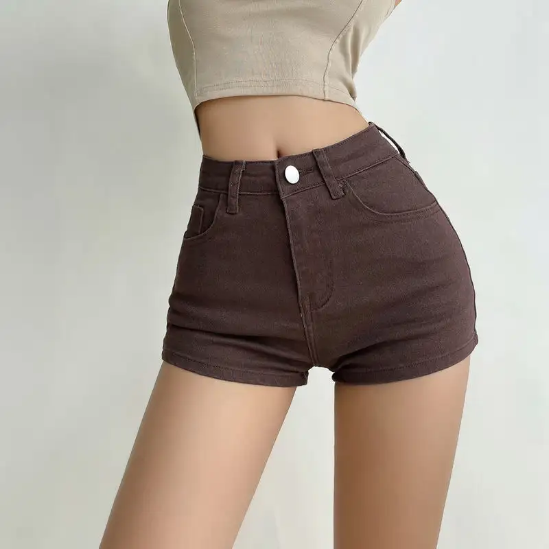 Summer Tight Stretch Shorts For Women Jeans High Waist Denim Shorts