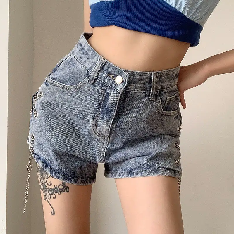 Women's Shorts Sexy Mini Shorts Jeans Denim Motorcycle Wear Design