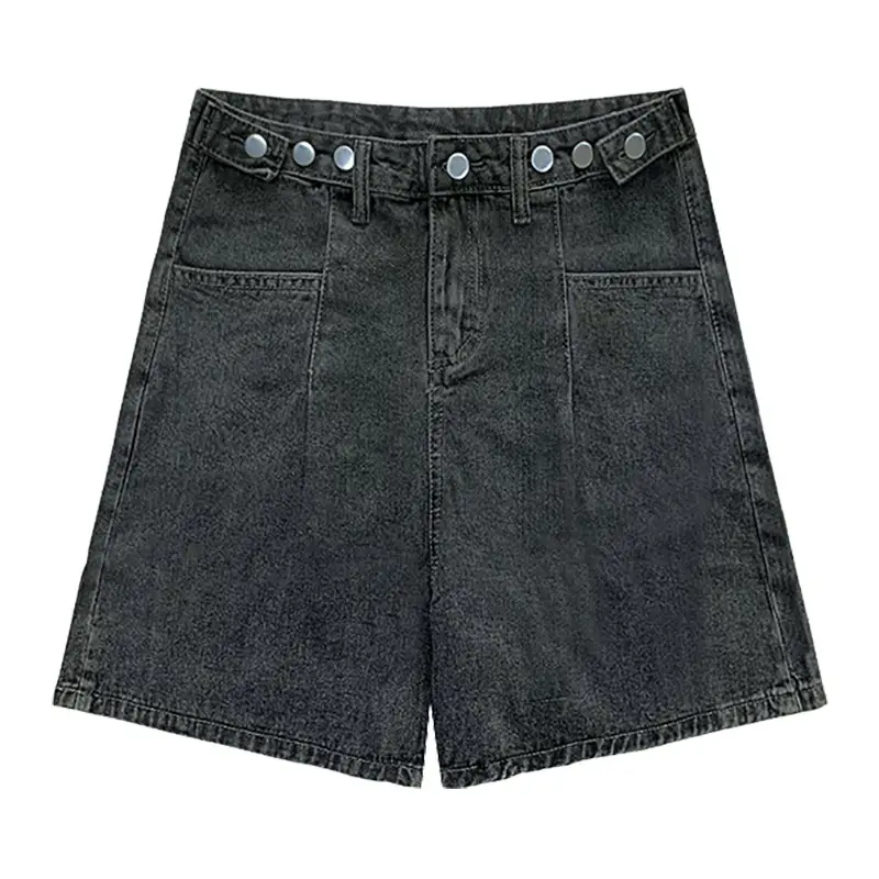 Women's High Waist Denim Shorts Wide Leg Straight ...