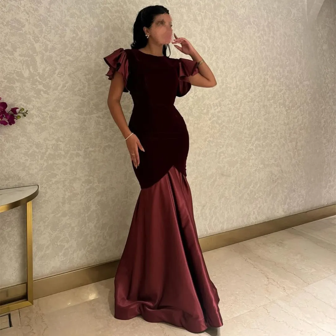 Elegant Long Jewel Neck Crepe Evening Dresses with...