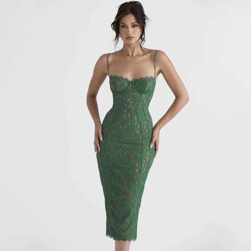 Women's Elegant Summer Formal Maxi Dress Green Spa...