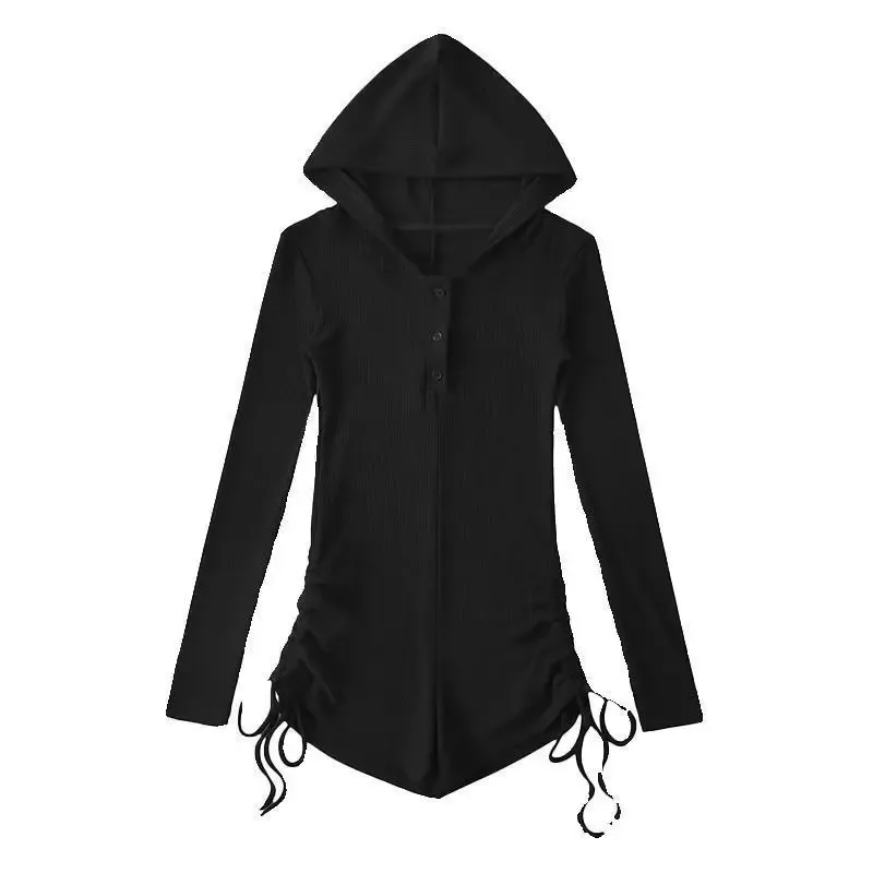 Style Black Hooded Rompers For Womens Summer Thin ...