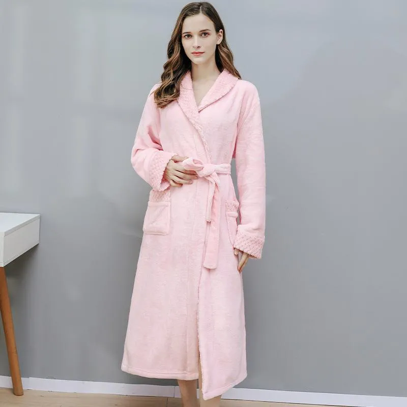 Plush Robe Women Night Robe For Microfleece Spa Bathrobes